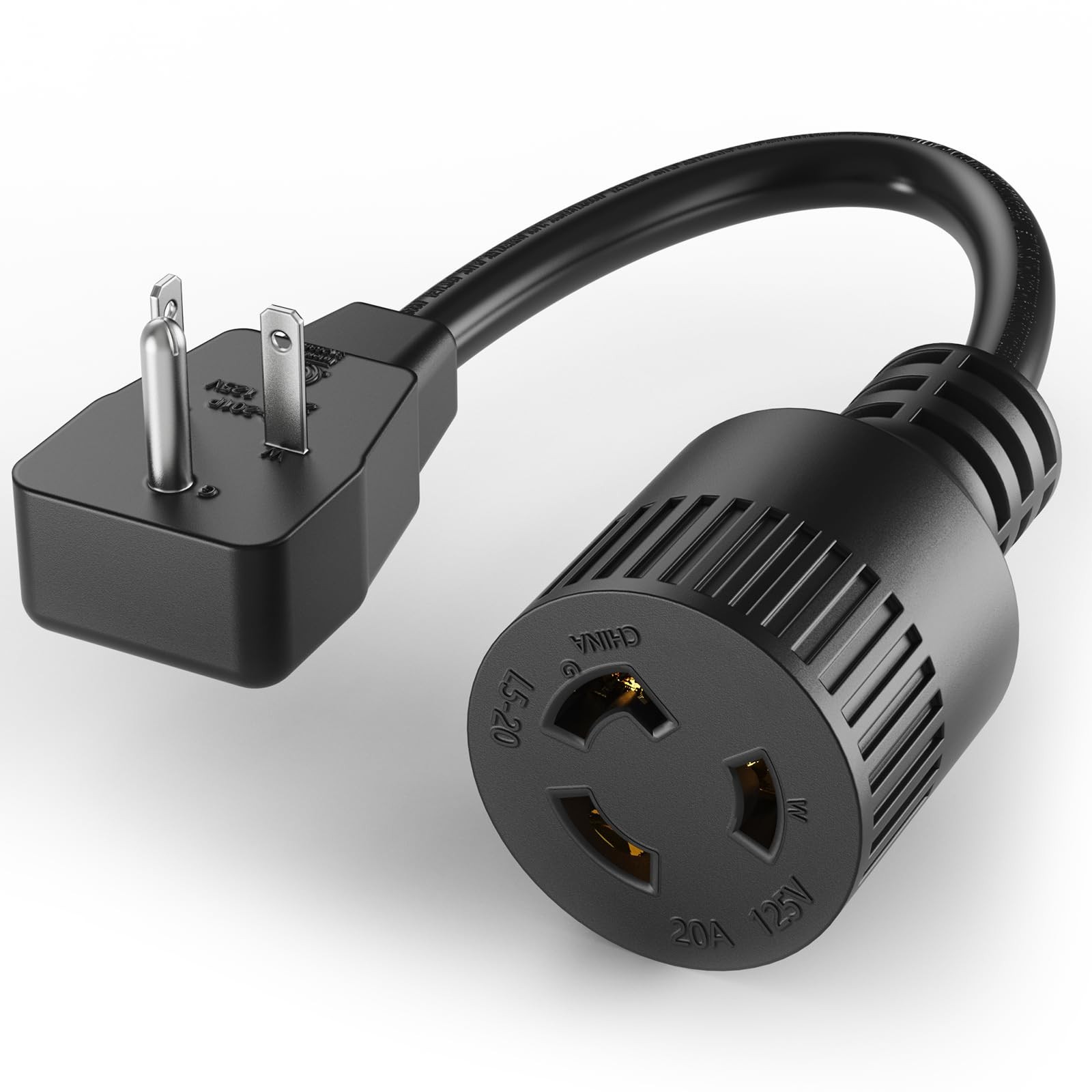NEMA 520P to L520R Adapter Cord 1 FT 125V 20A TwistLock Extension