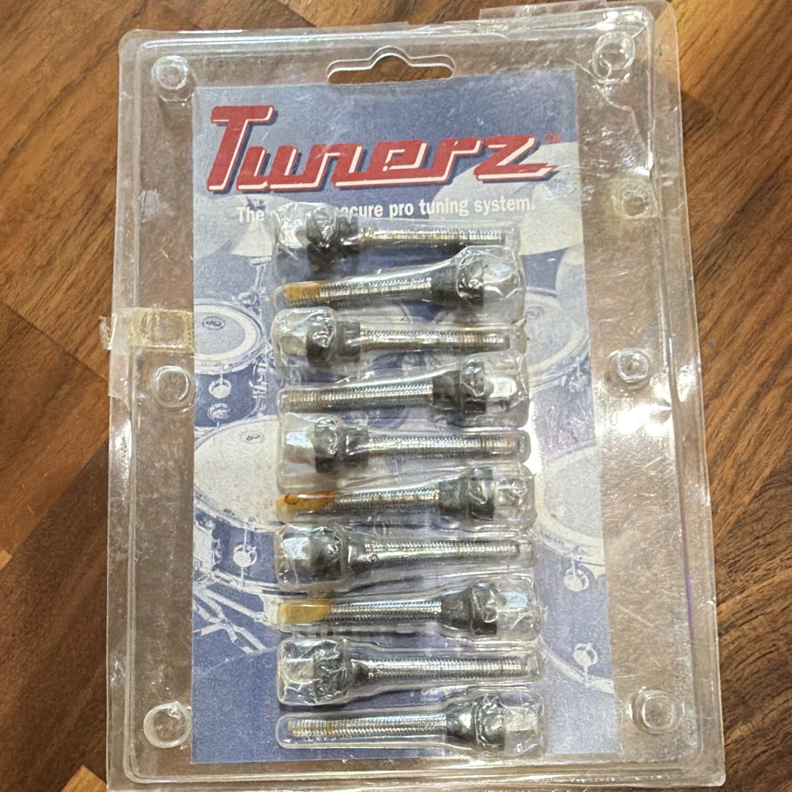 DW Tunerz True-Pitch Drum Tension Rods Double-Locking Notched Heads Rusty