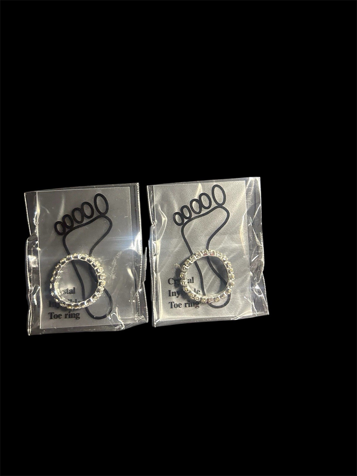 Toe Ring Crystal Rhinestones Set Of 2 Stretchable