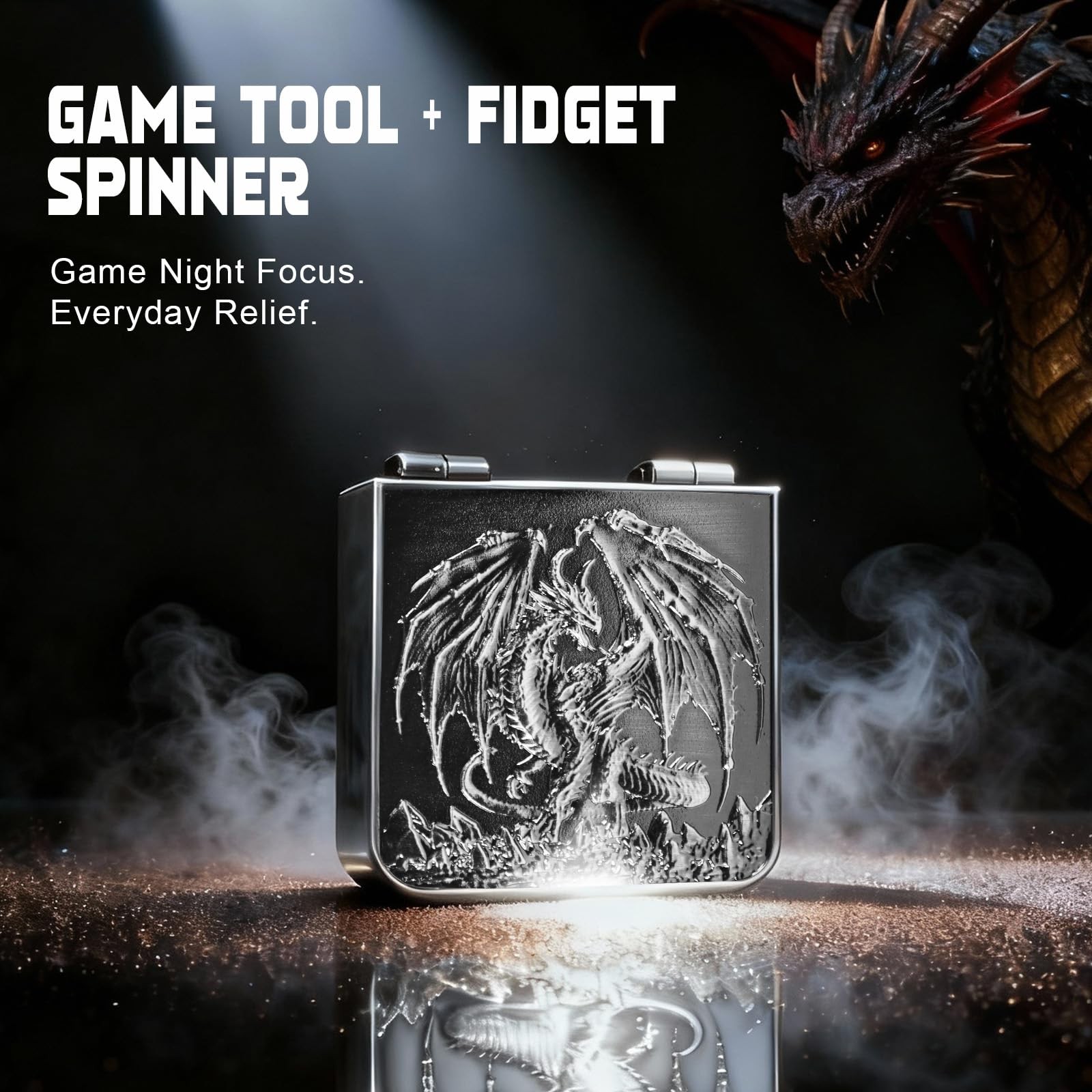 7-in-1 DND Pocket Spinner Dice Set, Foldable Flip Dice with Delicate Dragon Iron