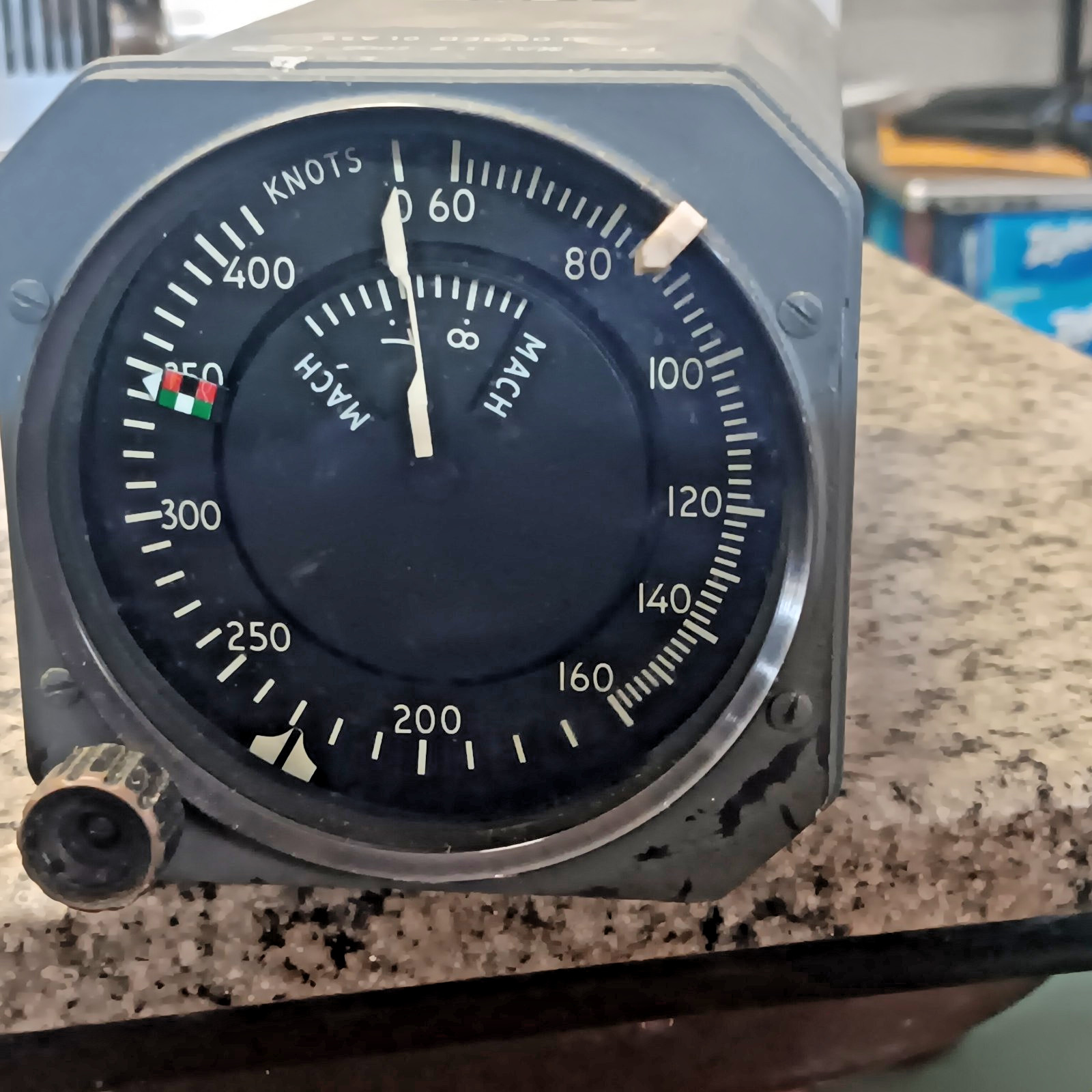 SMITHS MACH AIRSPEED INDICATOR AVIATION AVIONICS GUAGE DIAL SPEEDOMETER ANALOG