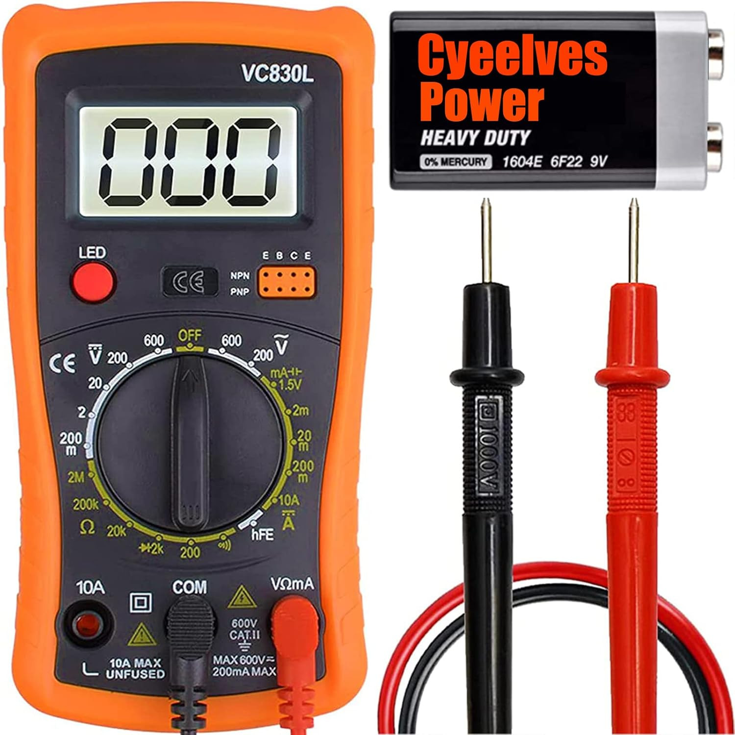 Digital Multimeter, Multimeter with AC DC Voltmeter & Ohm Volt Amp Tester, Multi