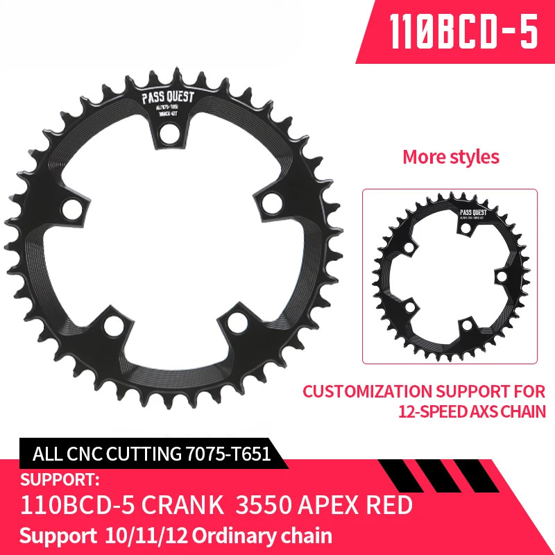 110BCD Five Claws Hollow Round Oval Road Bike Narrow Wide Chainring 36-58T