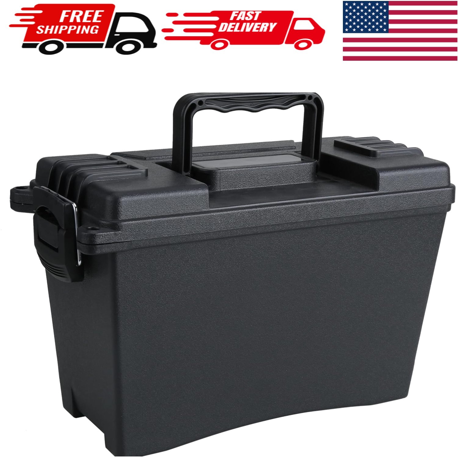 Efficient Water-Resistant Storage Box for Ammo and Tools - 12.2" L x 5.51" W