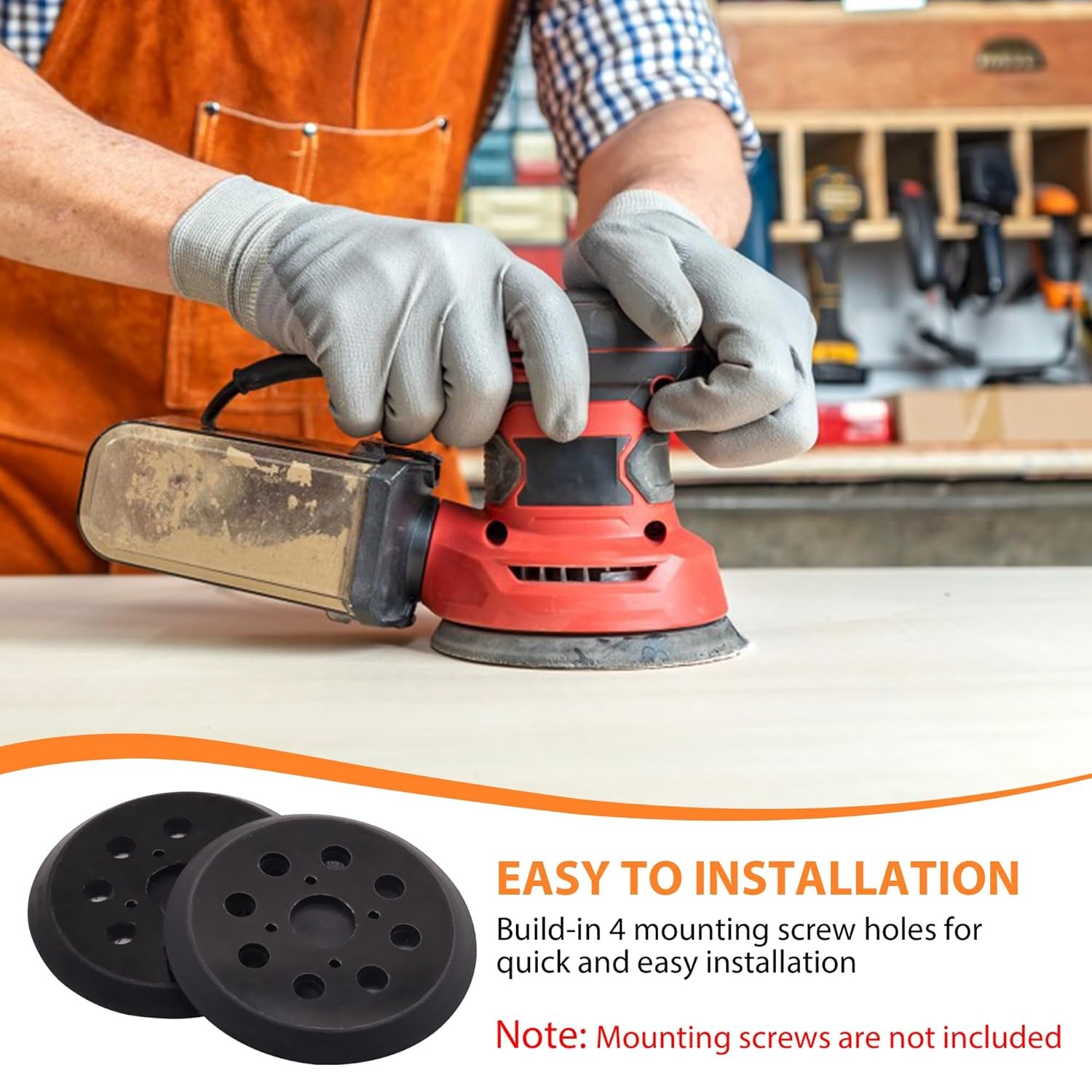 5-Inch Sander Replacement Pad, Universal Hook and Loop Orbital Sander Backing Pa