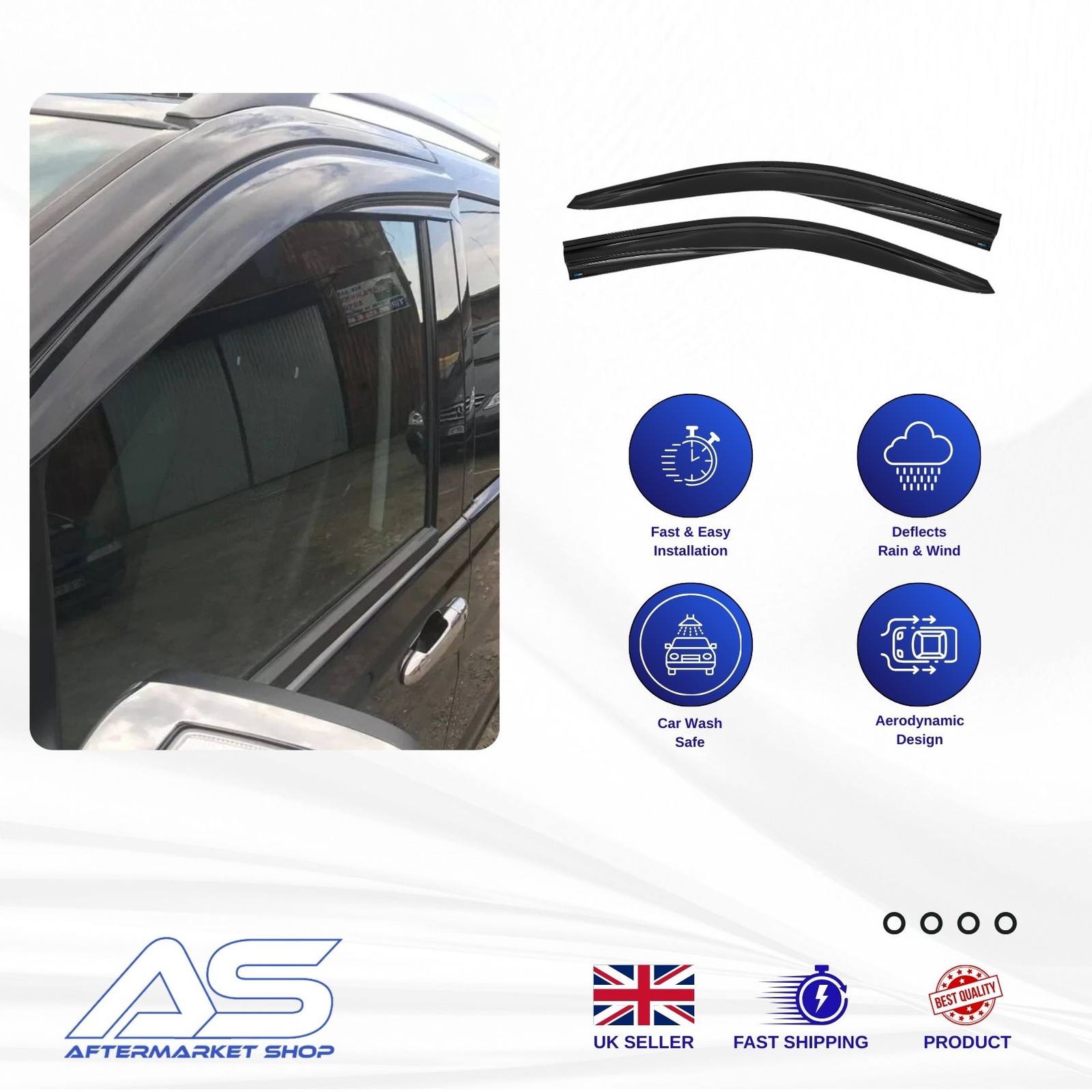 Wind Deflectors for Mercedes VITO W639 W447 2004-2023 2 pcs Doors Van Sun Visors