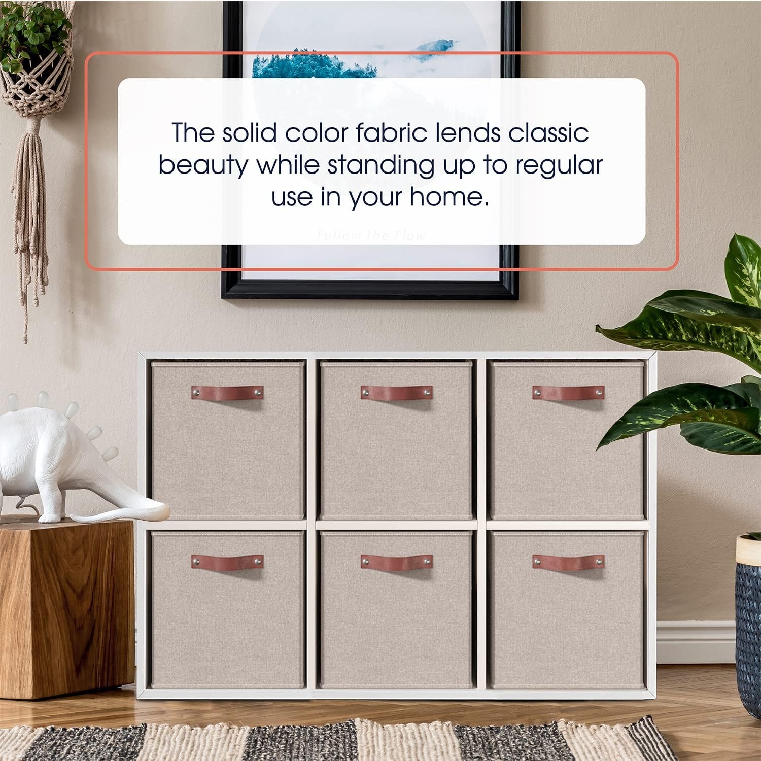 13 x 13 Storage Cube Bins, Foldable Collapsible Fabric Storage Bins Box Linen