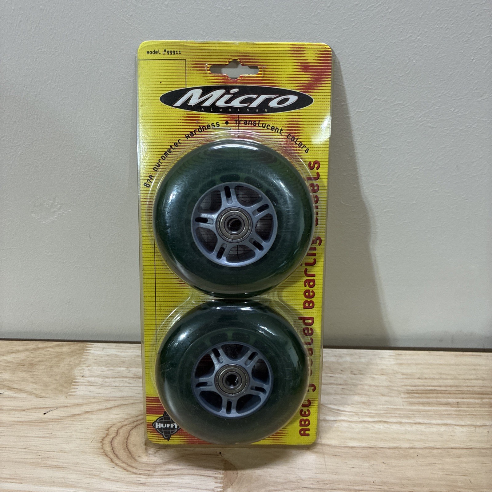 Vintage HUFFY Micro Replacement SCOOTER Sealed Bearing Wheels Green #99911 NOS