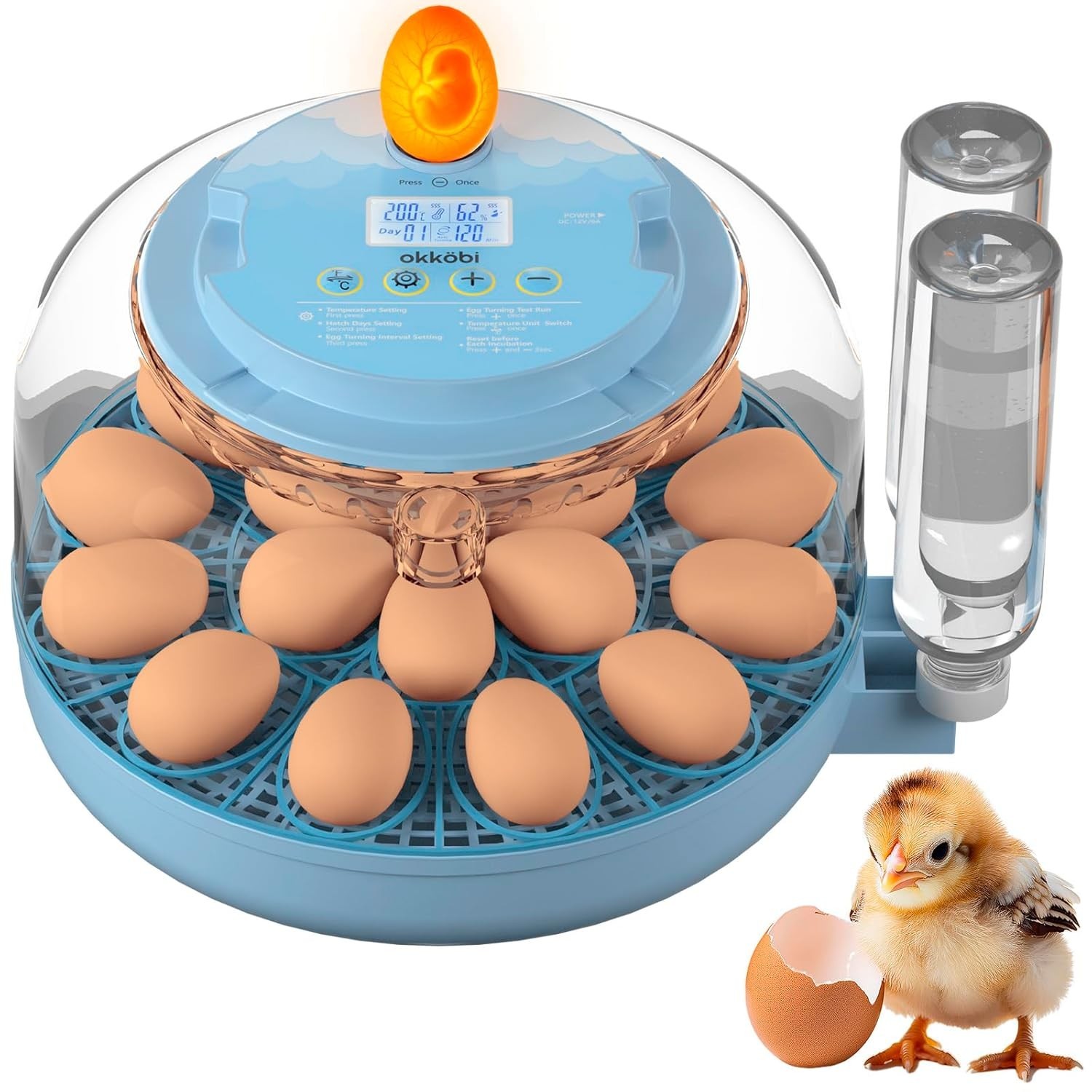 18 Egg Incubator with Automatic Egg Turning and Humidity Control – Egg Incubator