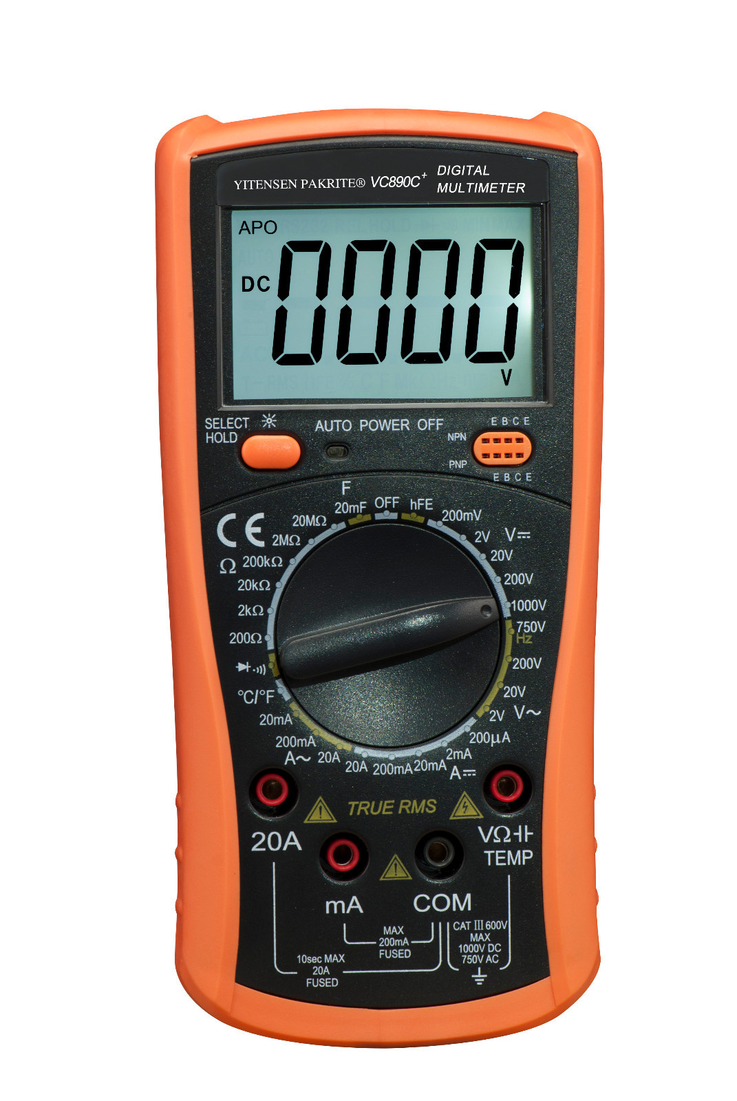 1 New YITENSEN-PAKRTE(R) Digital Multimeter VC890C+ w Test Probes,FREE SHIPPING