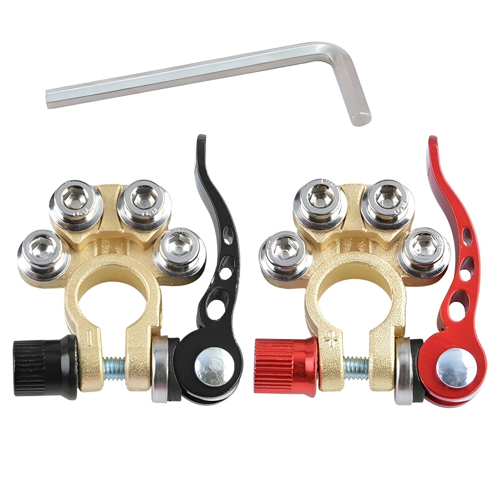 4pcs Car Battery Terminals Connector Clamp Quick Release Adjust Disconnect Tool