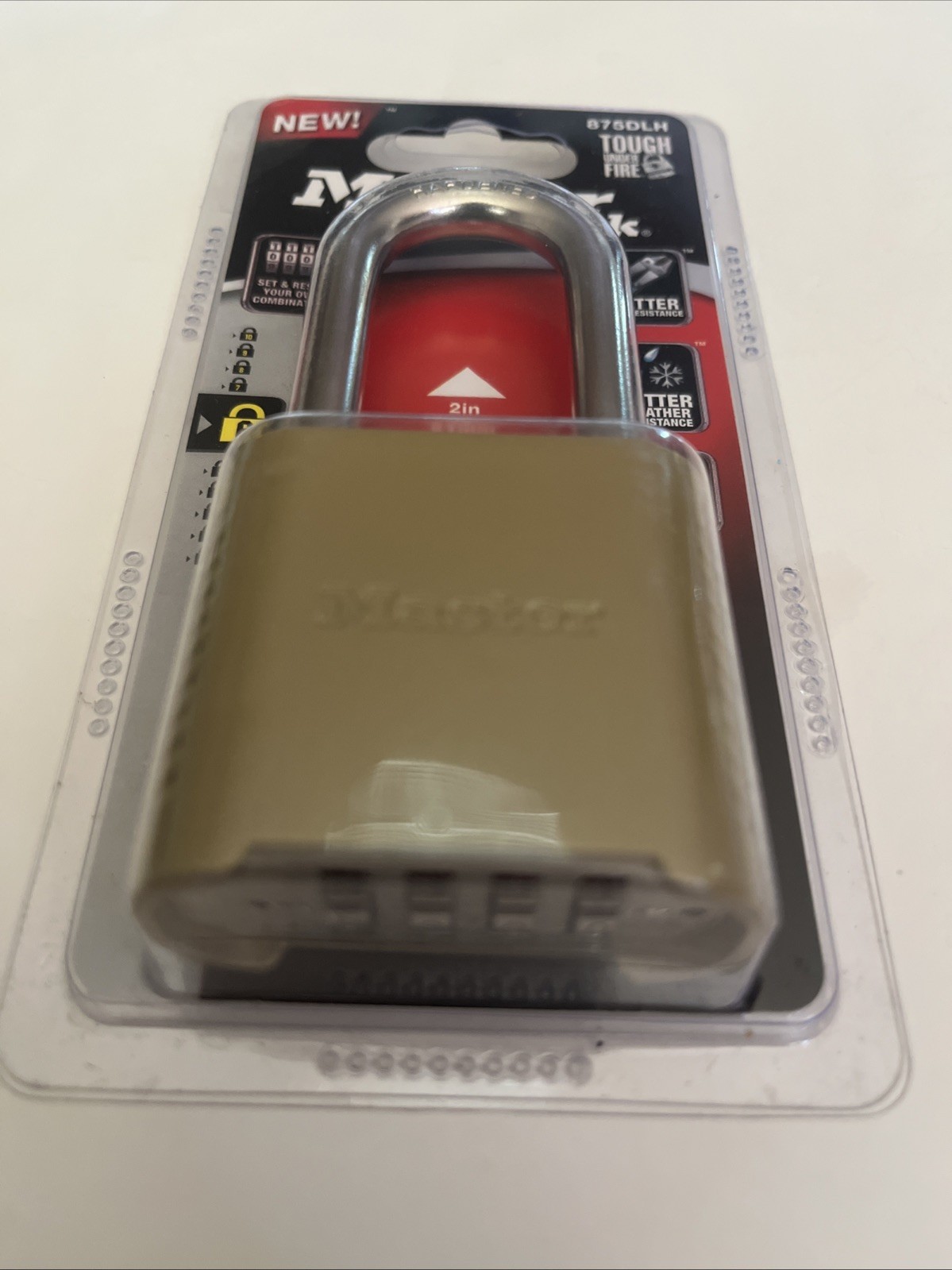 NEW MASTER LOCK 875DLH RESETTABLE COMBINATION LONG SHACKLE PADLOCK