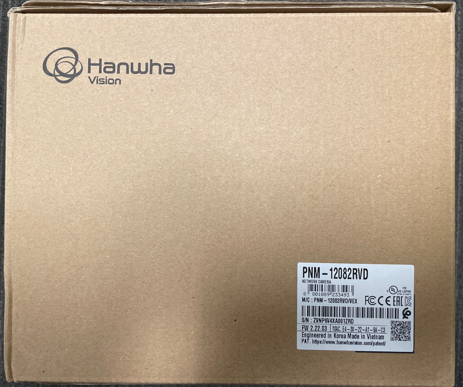 Hanwha Techwin PNM-12082RVD 6MP IP66 IP Vandal Dome SecurityCamera 3.4~6.8mmLens