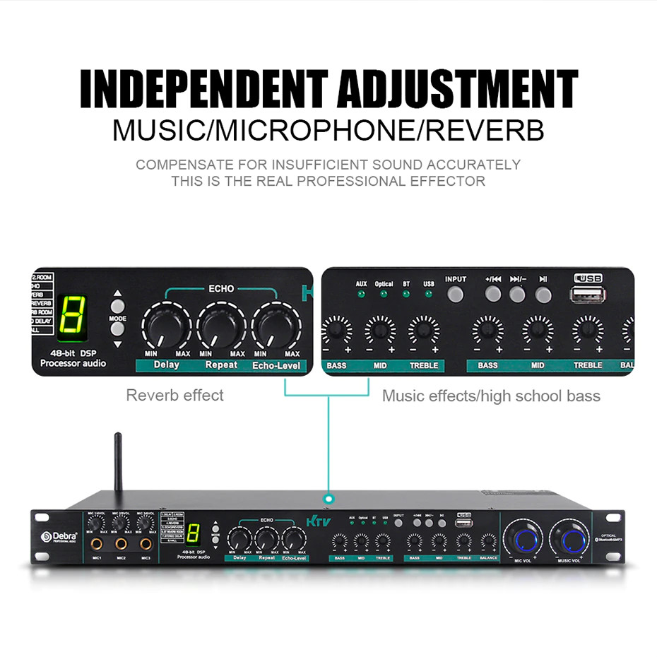 New 110V 220V DSP Professional Audio Digital Processor KTV Karaoke Effect System