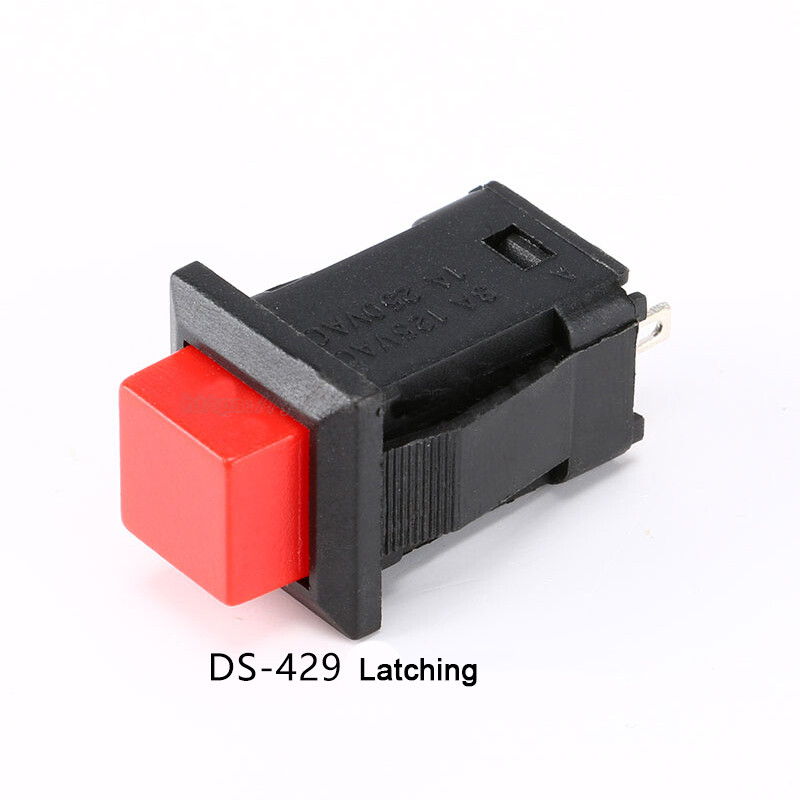 DS-429 Square Push Button Switch Latching Momentary On/Off SPST 2 Pin Red Green