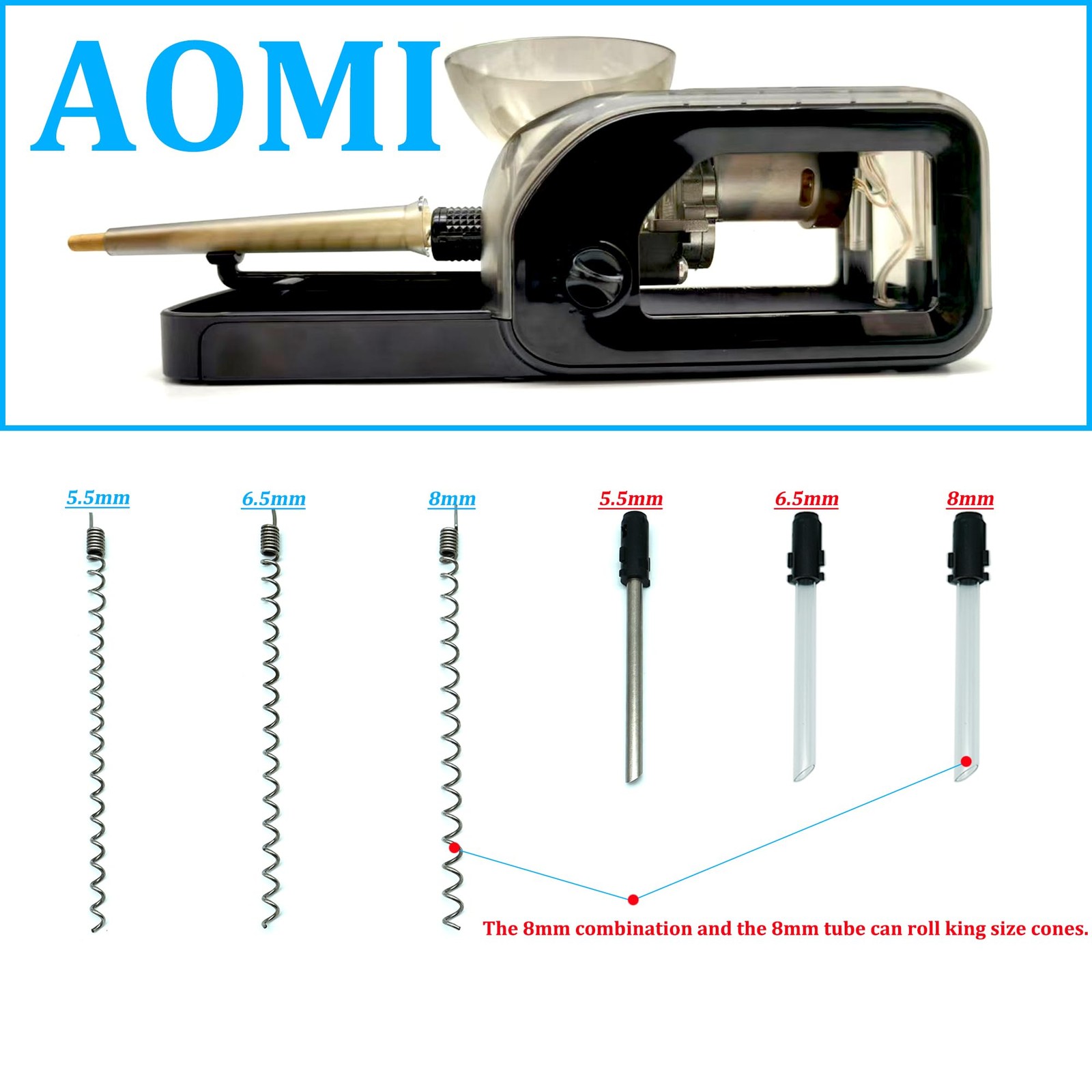 Electric Tobacco Cigarette Rolling Machine, Portable Cone Loader Injector Mac...