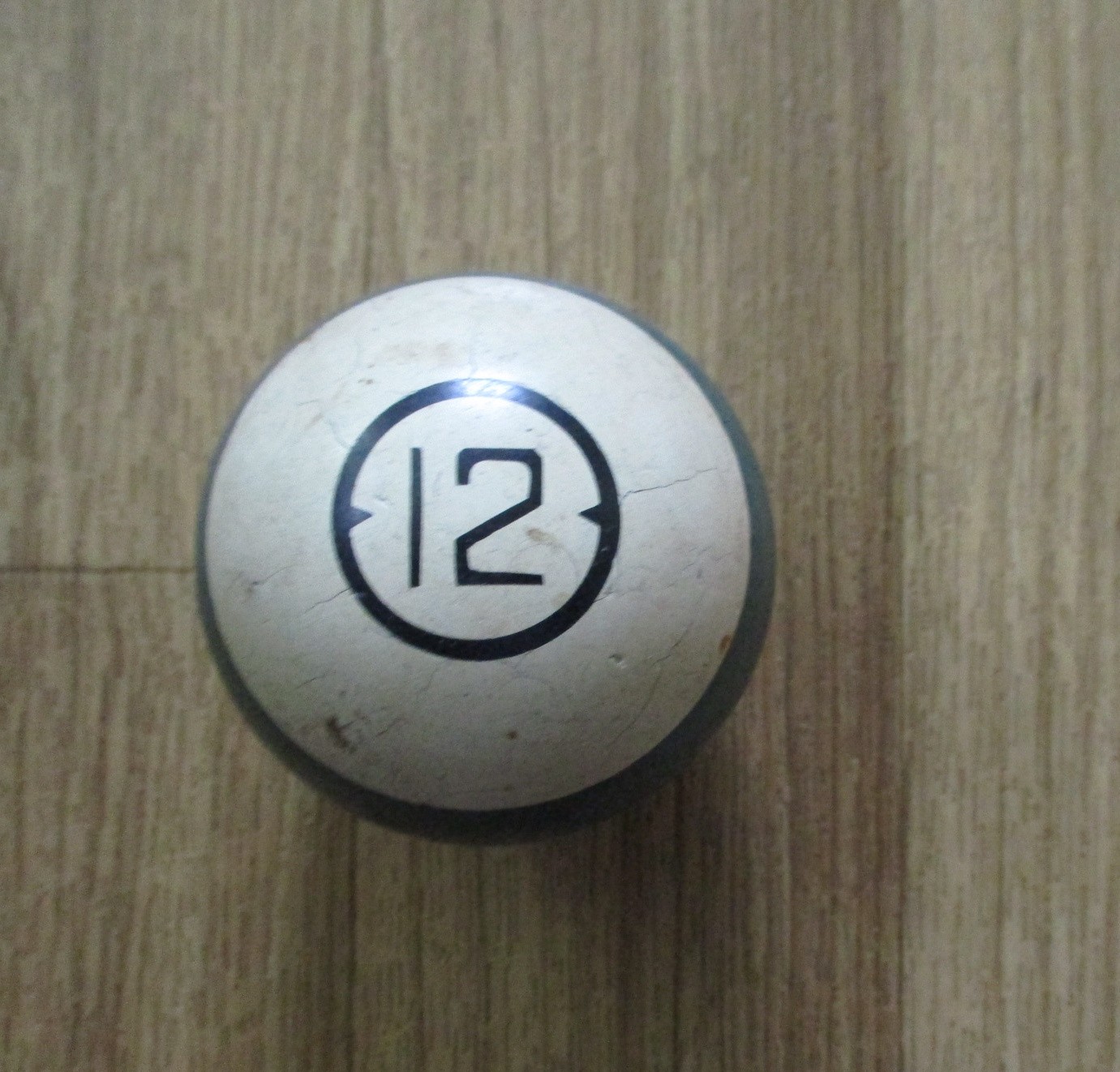 Vintage CLAY Billiard Pool Ball #12 Green Stripe