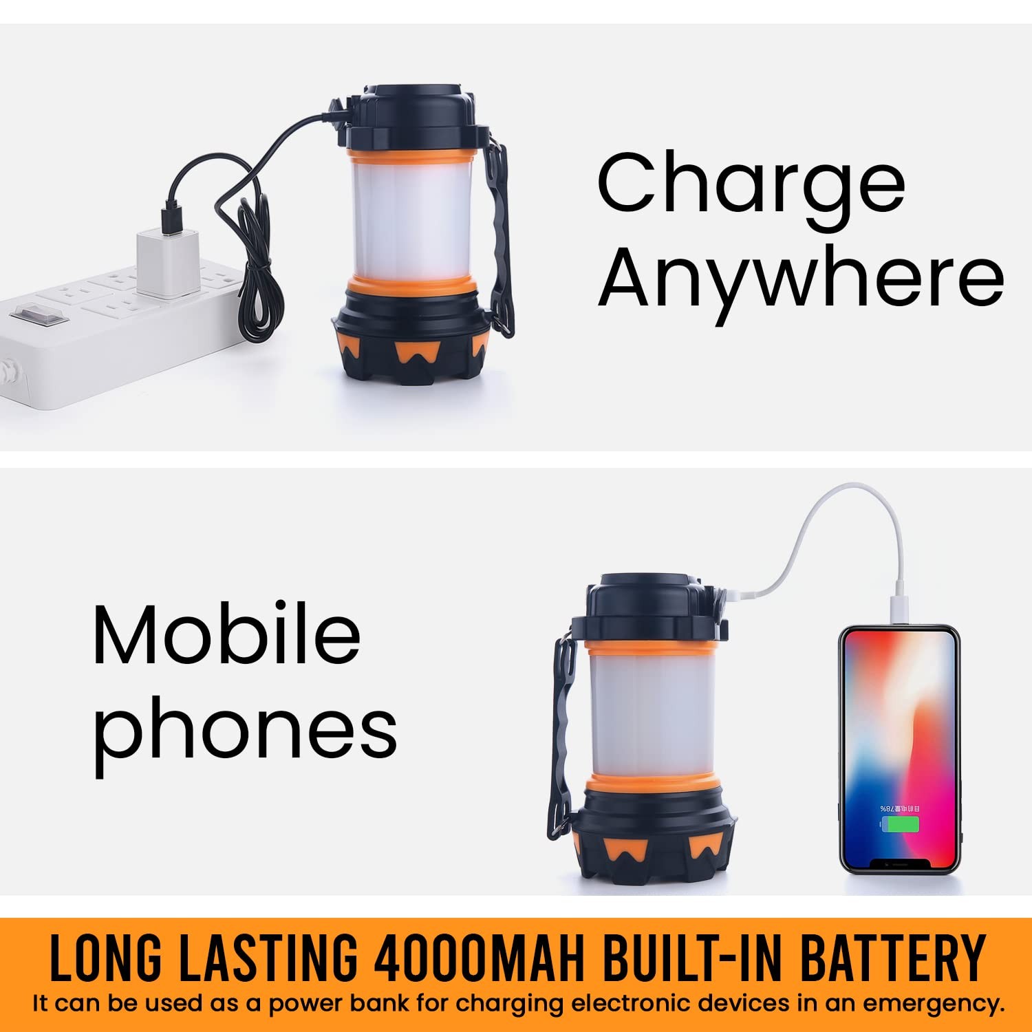 LED Camping Lantern Rechargeable, Super Bright Lantern Flashlight and 360 Deg...
