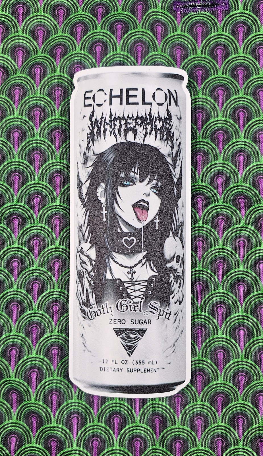WhitePhosphor x Echelon - Goth Girl Spit 1:1 Can Patch - NOT SupDef WRMFZY FOG