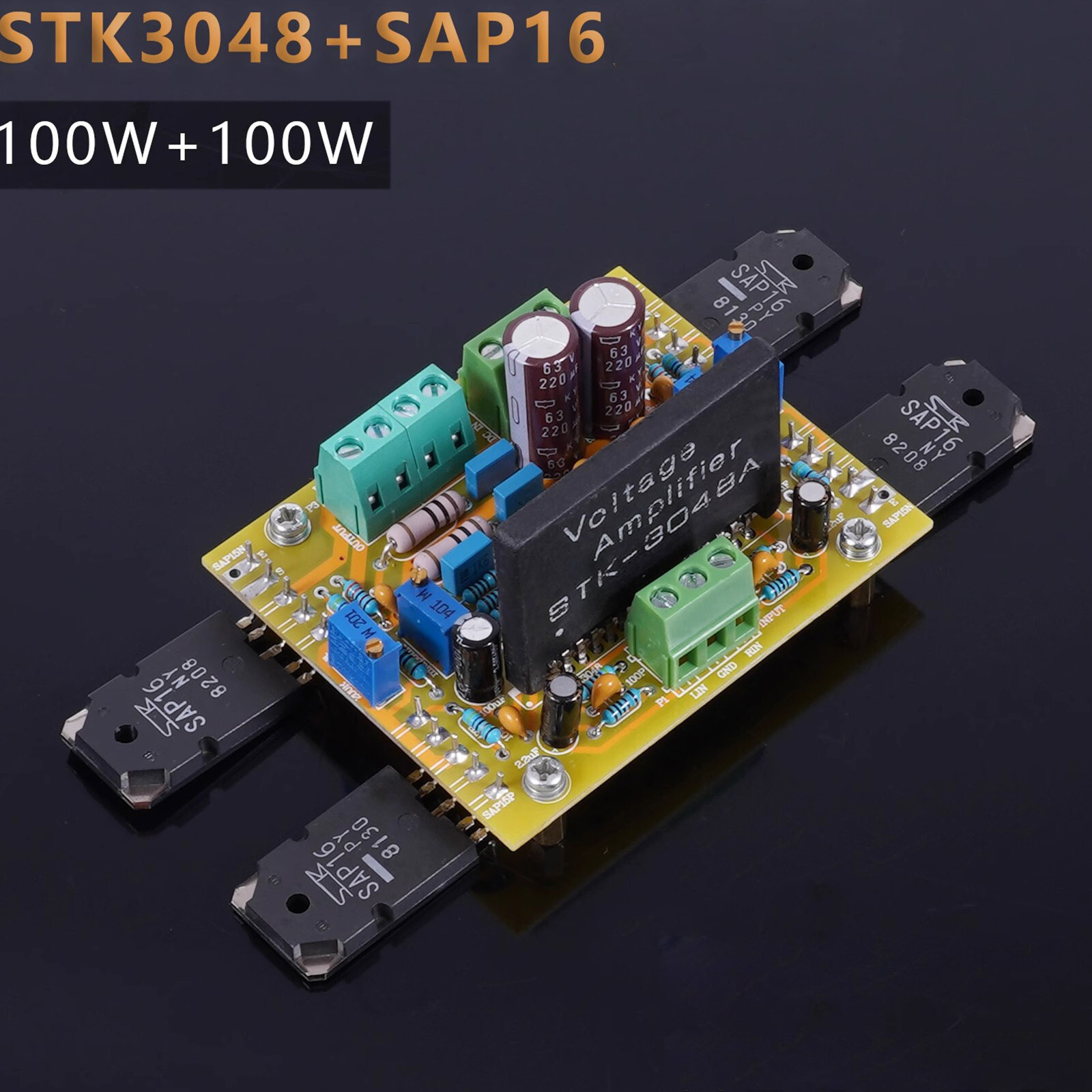 1pc STK3048 Push SAP16 Audiophile Thick Film Amplifier Finished Board 100W+100W