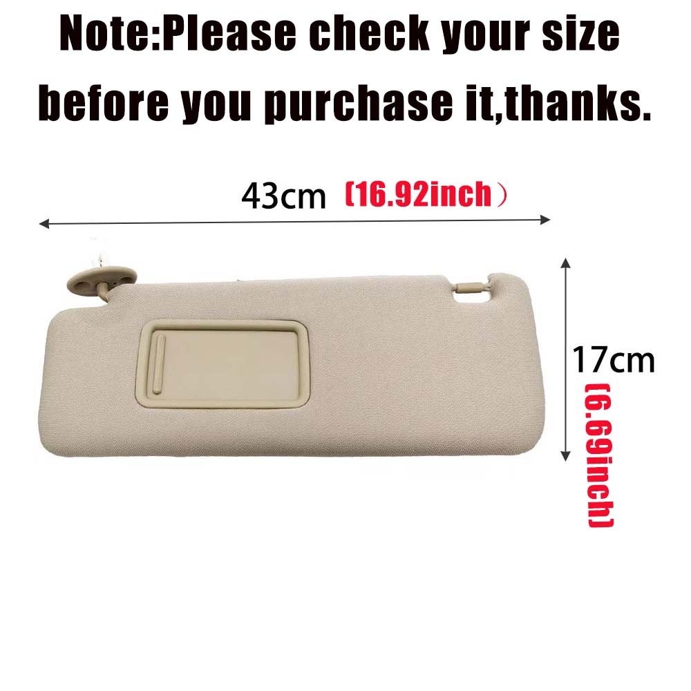 Beige Sun Visor Left Driver Side For Toyota 4Runner 2010-2023 Replacement