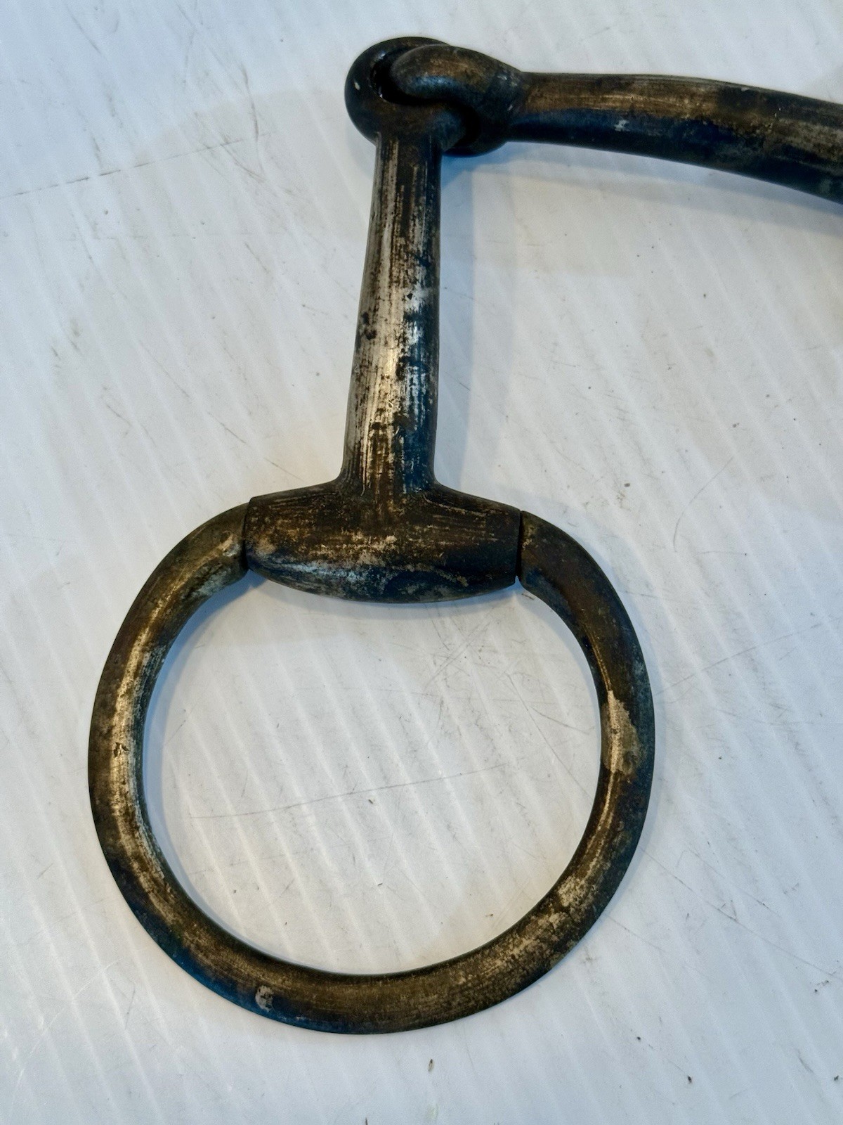 Antique Brass Eggbutt Snaffle Horse Bit Large Ring Brass Bronze Tack