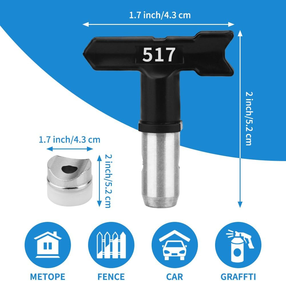 14 Pcs Airless Sprayer Tips, Paint Sprayer Tips, Tip Guard and Black Storage Cas
