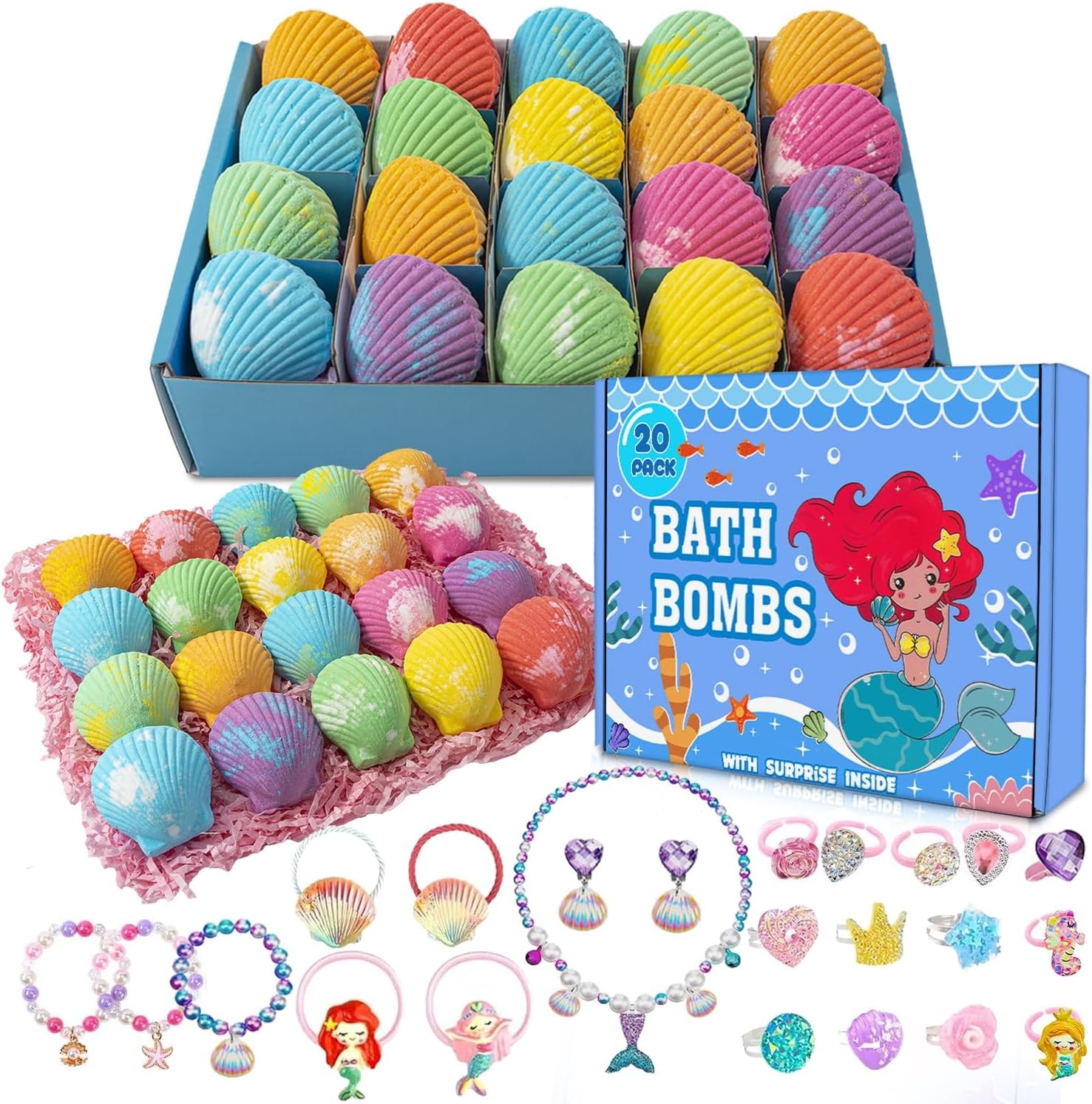 Mermaid Bath Bombs for Girls Kids with Surprise Inside Mermaid s for