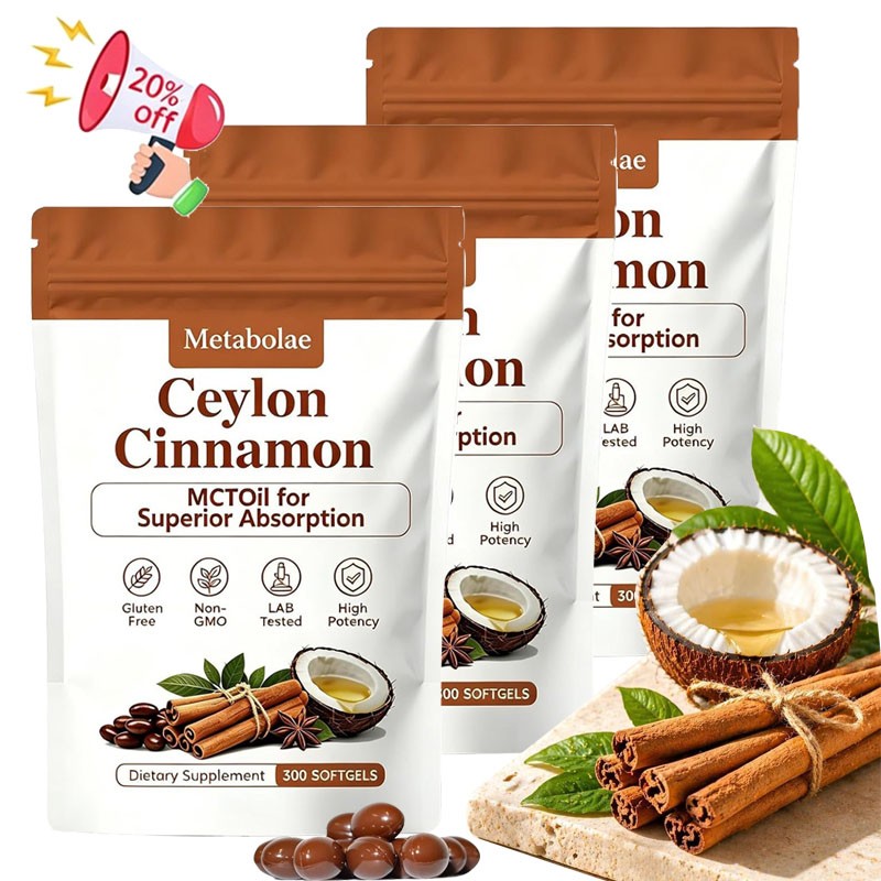 Metabolae Cinnamon MCT Oil Softgels, Non-GMO, Gluten Free, 300 Softgels