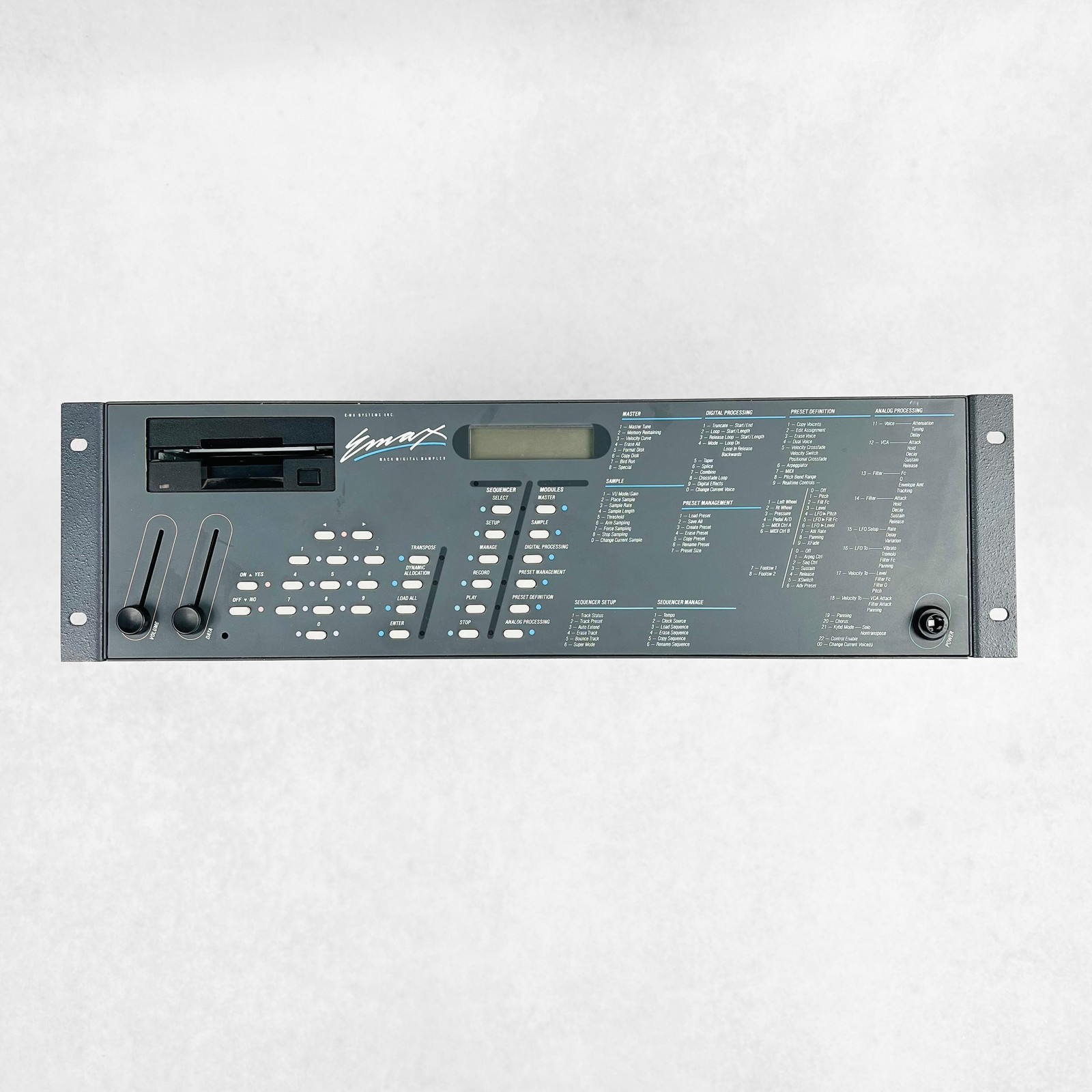 E-mu EMax Model 1020 Rack Mount Digital Sampler 1988
