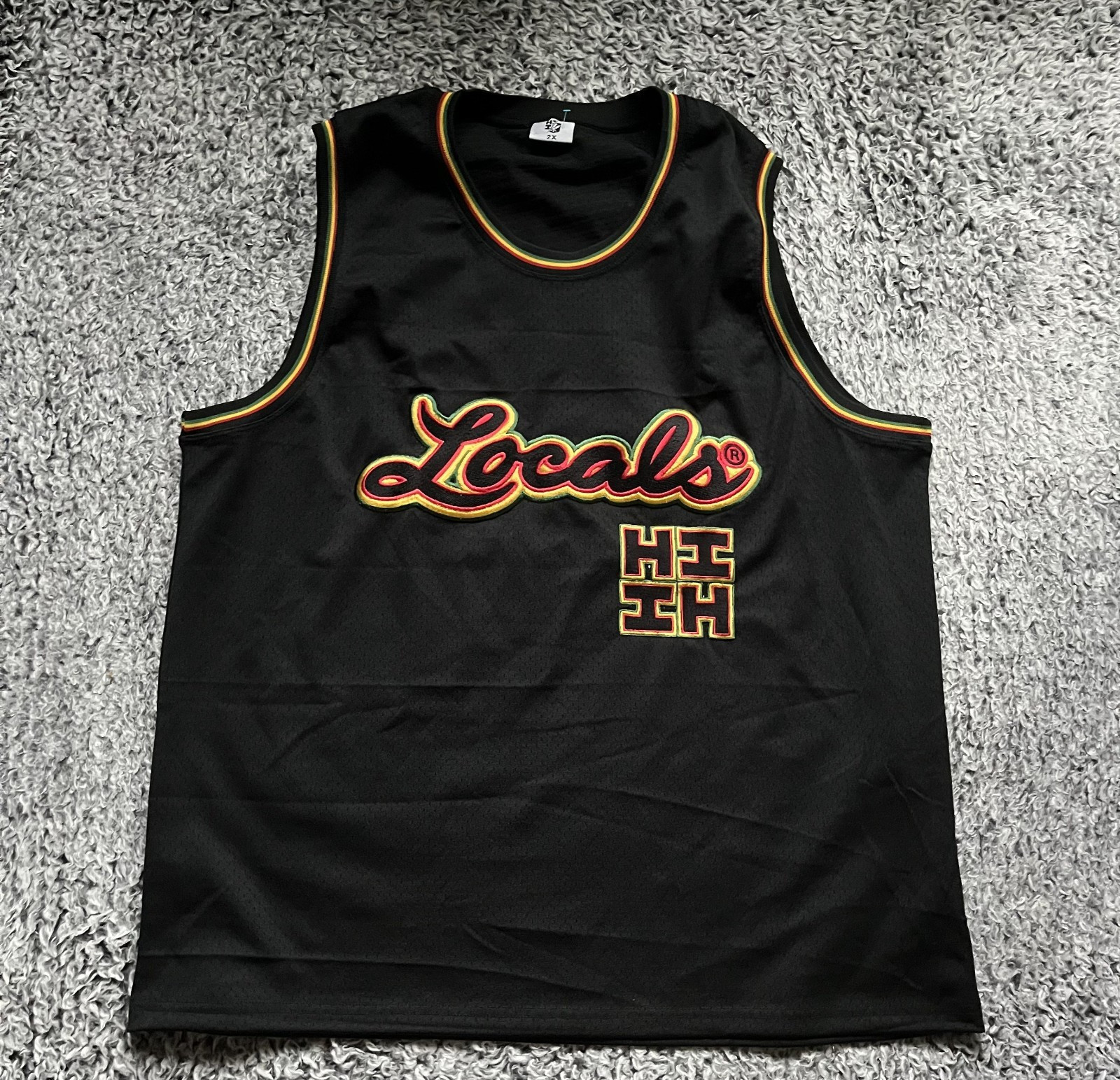 Hawaii's Finest Jersey Adult 2XL XXL Black Sleeveless Locals Hawaiian Outdoor