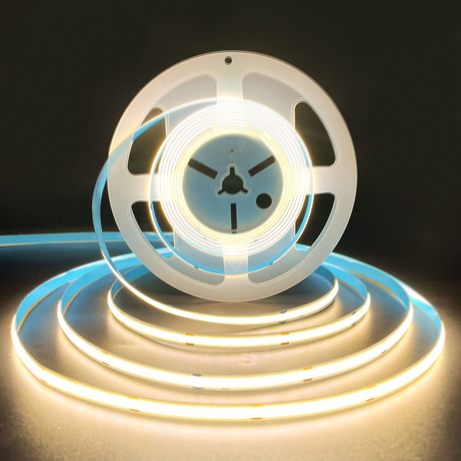 COB LED Strip Lights Warm White 3000K,DC12V 16.4ft/5M 320leds/M CRI90 Bright ...