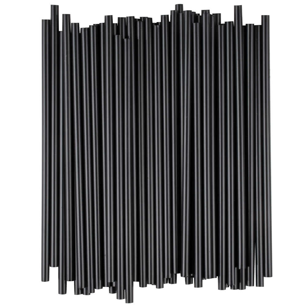 Black Cocktail Slim Straw Stir Sip 5" (1000) Free Shipping US Only