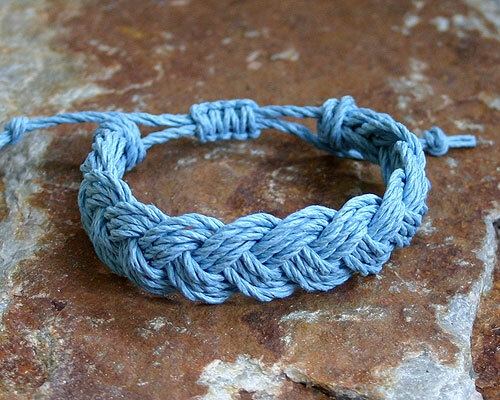 Surfer Hemp Bracelet Sailor Natural Light Blue