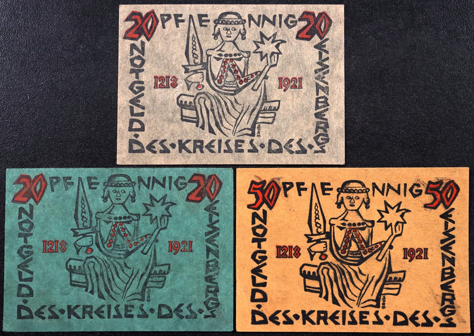 EISENBERG 1921 XX-RARE *BROWN* 20 Pfennig w/Complete Series German Notgeld