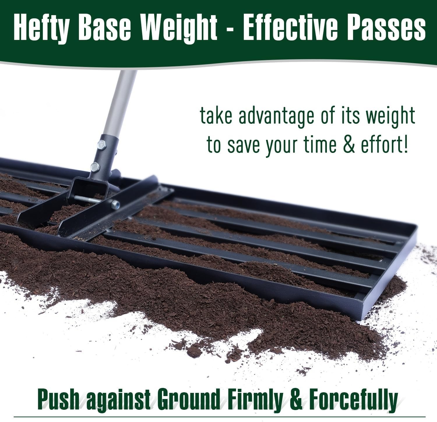 Versatile 36" Lawn Leveling Rake with 72" Handle - Perfect for All Grass Types