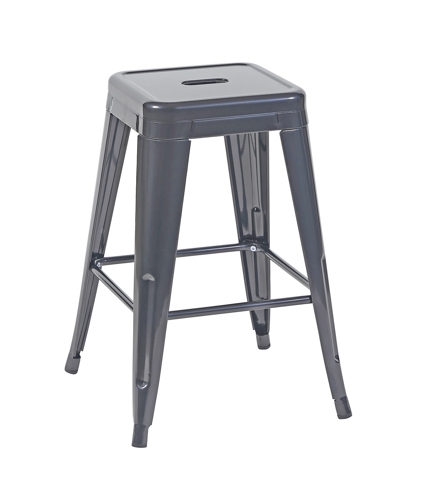 24 Inch Counter Height Stool, Backless Metal Bar Stools Set of 2, Non-Stackabl