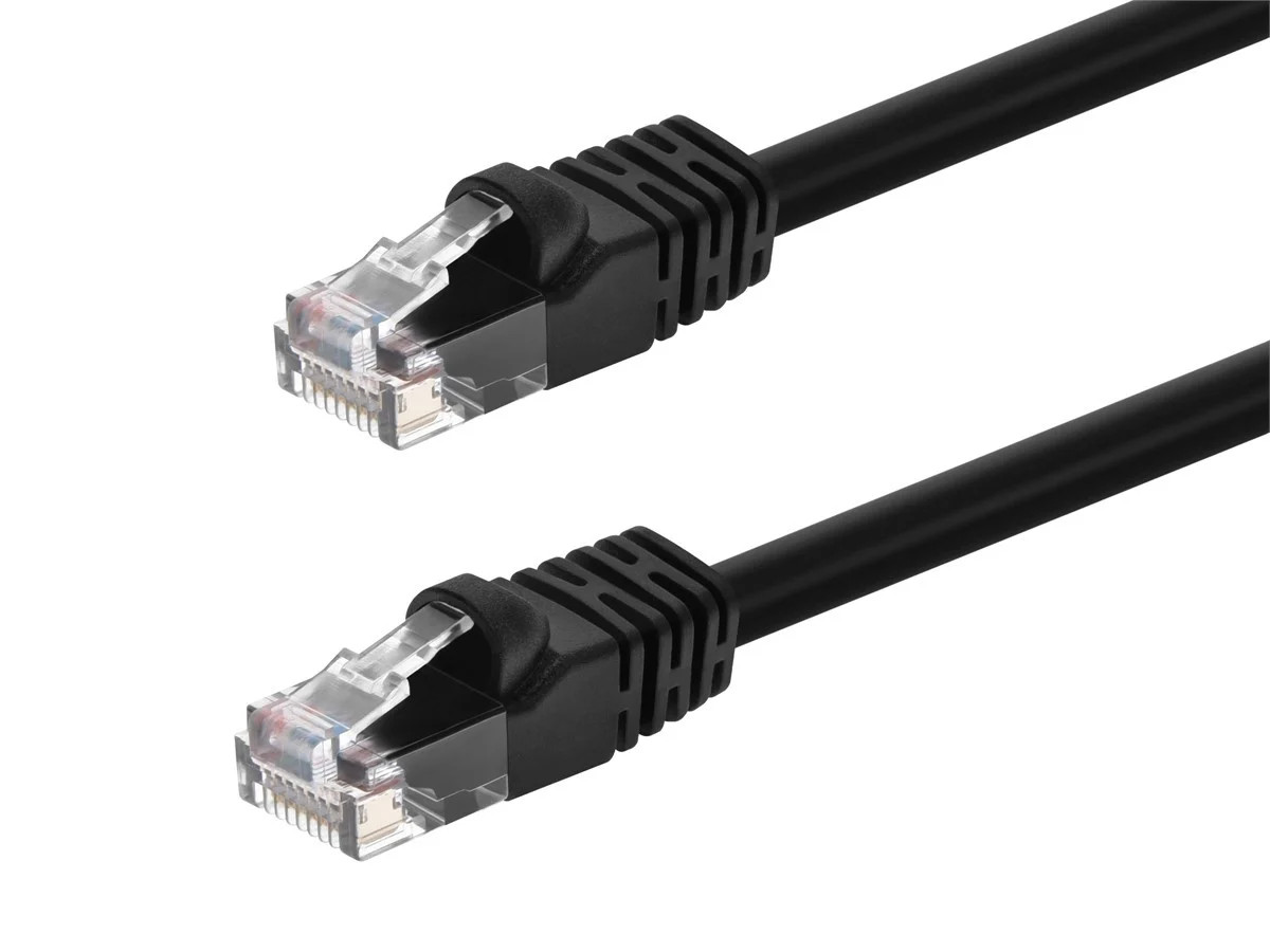 Cat6 Ethernet Patch Cable Network Internet Cord RJ45 Stranded UTP 24AWG 3' Black