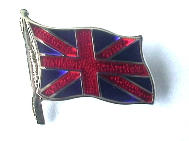 MOTORCYCLE PIN BADGE 'UNION JACK FLAG' MOTORBIKE LAPEL BADGE - BG53
