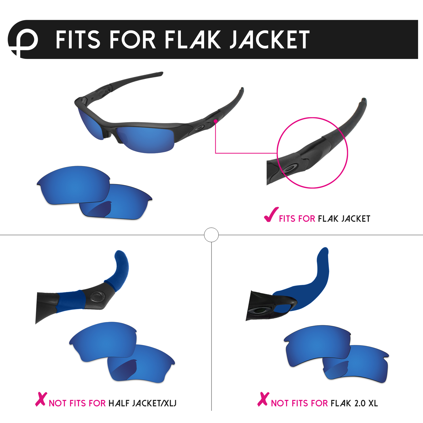 PapaViva Polarized Replacement Lenses For-Oakley Flak Jacket Multi-Options
