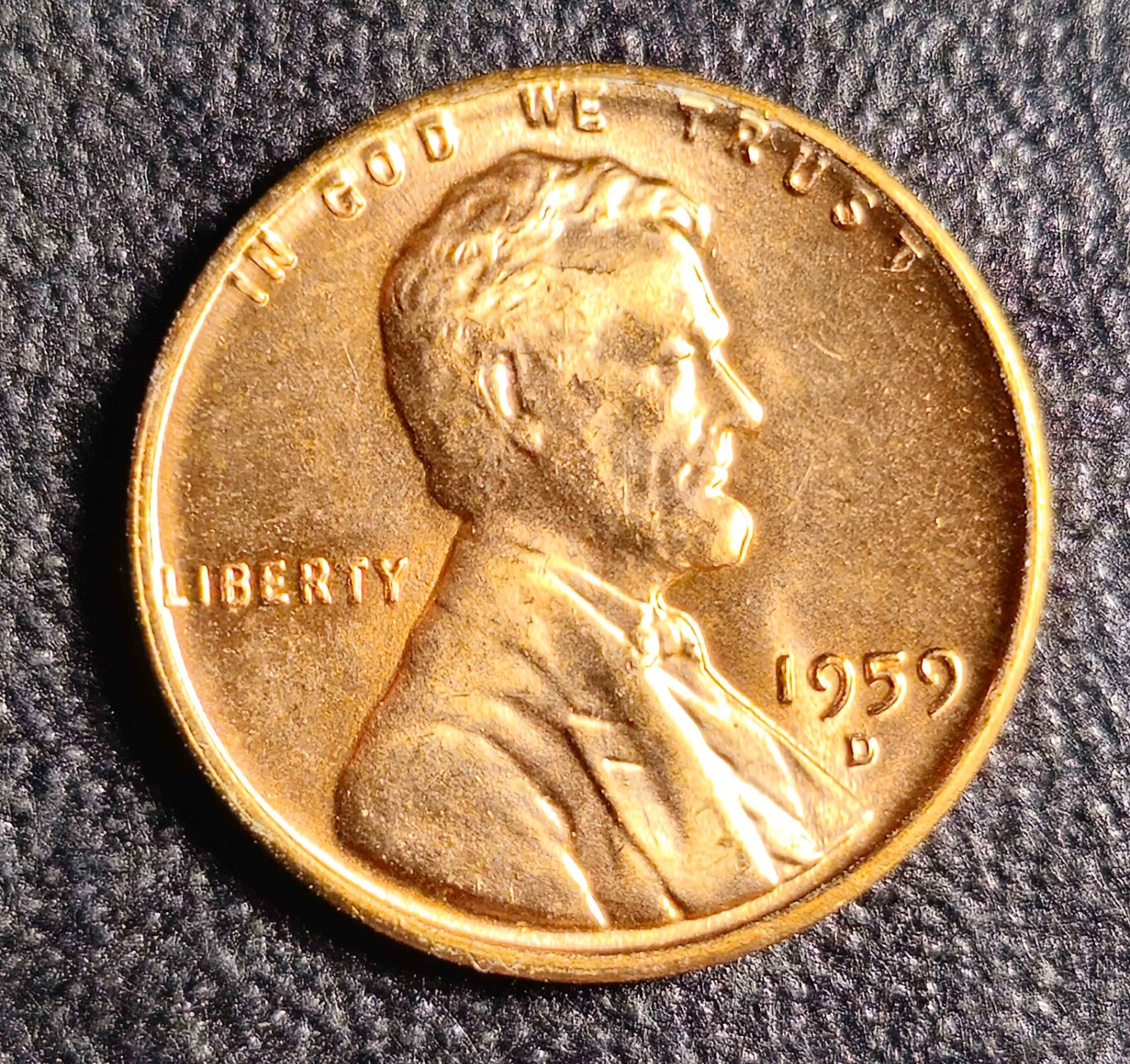 Lincoln Memorial 1c Cent Penny 1959-D Cracked Skull Error MS RD Uncirculated Gem