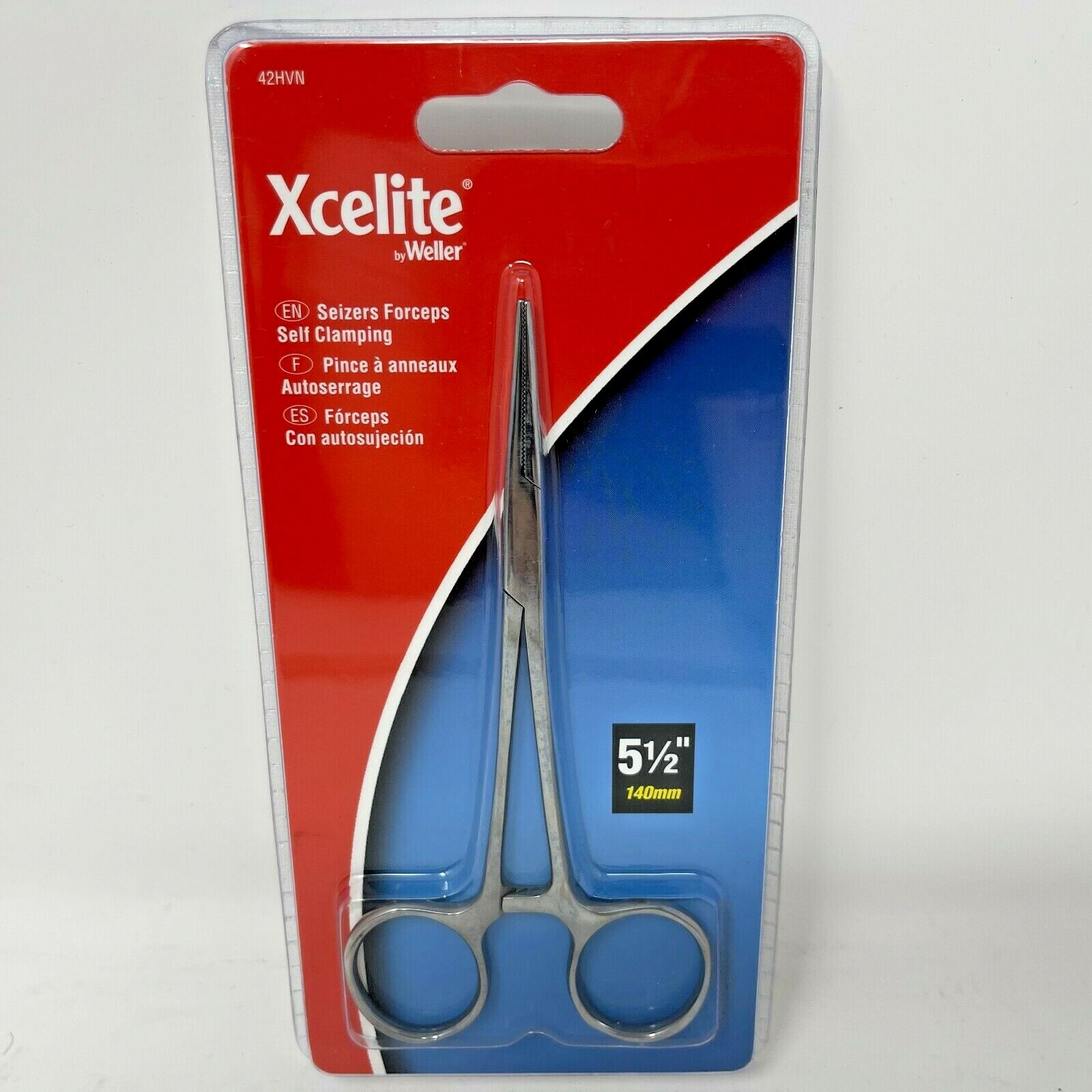 Xcelite by Weller 5-1/2 Inch Straight Nose Seizer Forceps w Serrated Jaws 42HVN