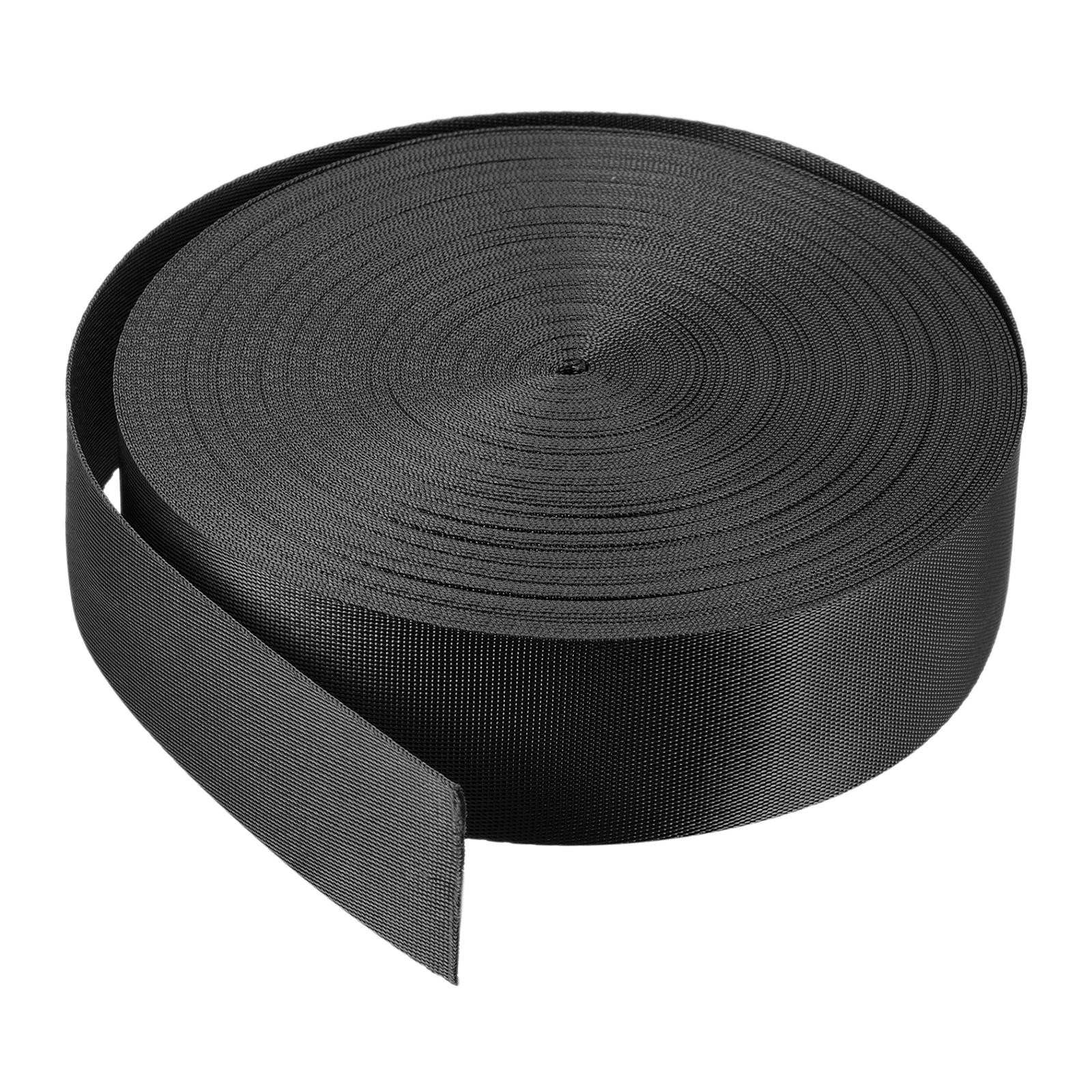 Flat Nylon Webbing Strap 1.5 Inch 25 Yards,Black for Backpack,Luggage-rack