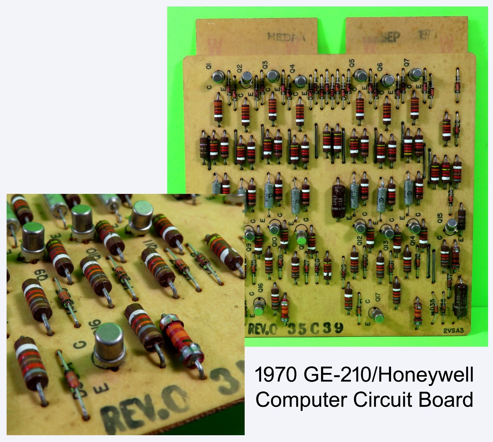 Vintage 1970 Transistorized Circuit Board – GE-210/Honeywell Computer (2VSA3)