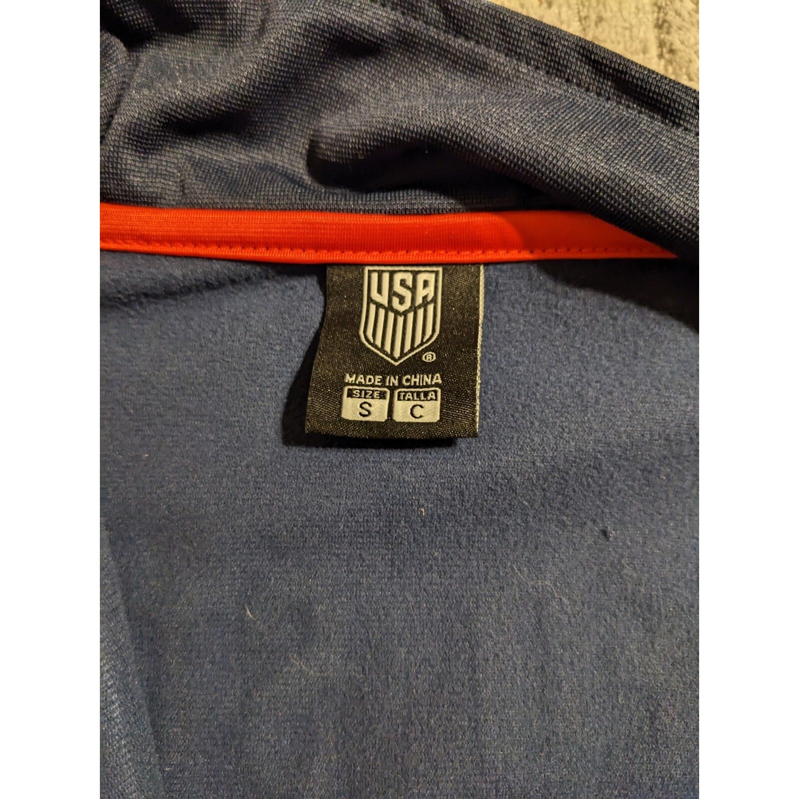 US Soccer National Team: Dark Blue Red Jacket Full Zipper Sz. Small