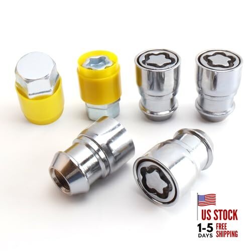 M12 x 1.5 Wheel Lock Set(1.42In Length), Chrome Anti-Theft Lug Nuts,12mm x 1.5