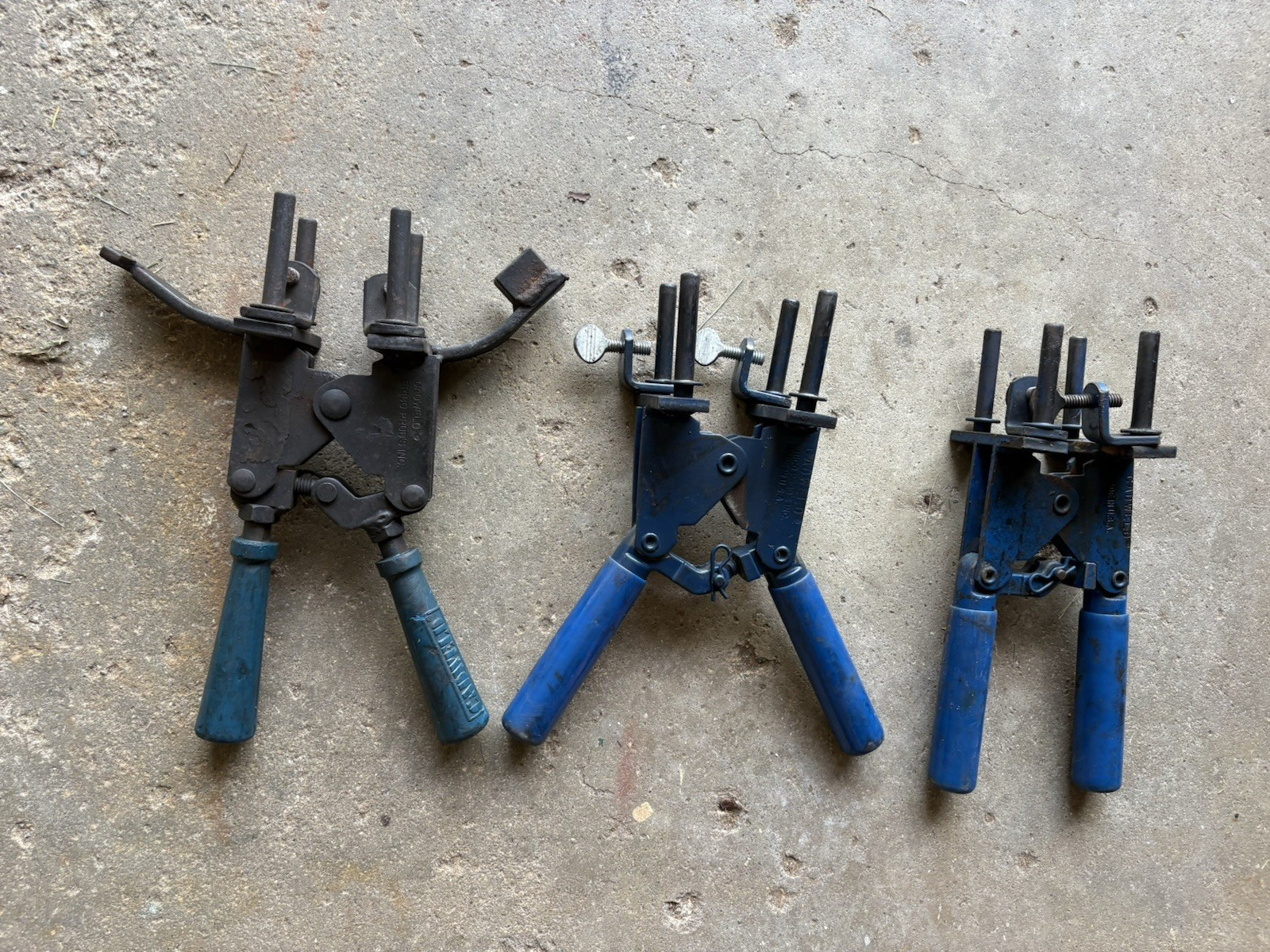 Lot 3 Cadweld Erico Products Inc Blue Handle Clamp EZ Change Mold Weld Tool USA
