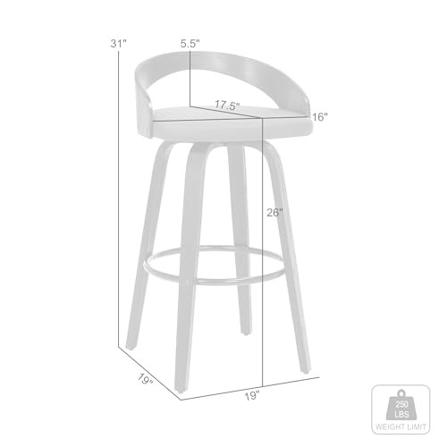 Sonia 26" Counter Height Swivel 26" Seat Height 1 Gray Faux Leather/Walnut
