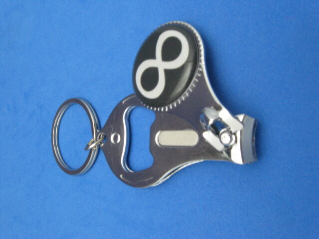 INFINITY SIGN EMBLEM KEY RING NAIL CLIPPER BOTTLE OPENER #235