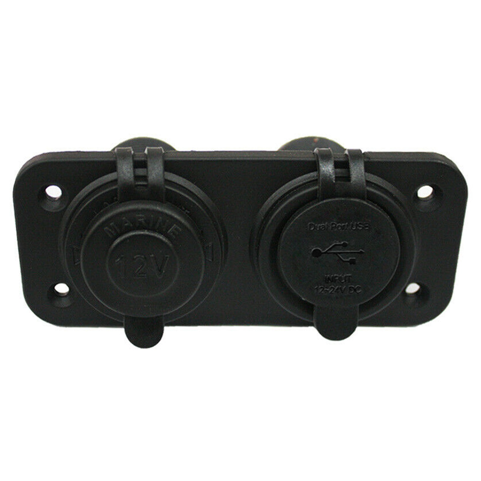 Power Outlet Flush Mount Dual USB Charger Socket 12V Cigarette Socket kit car